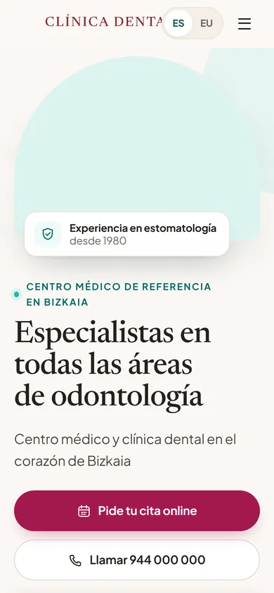 Portada en el móvil: El botón de cita, lo primero